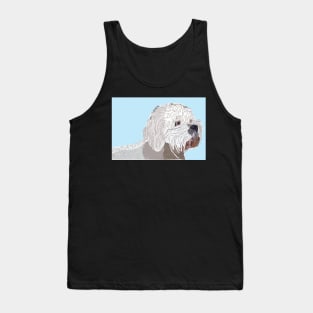 Bichon Frise Dog on Blue Tank Top